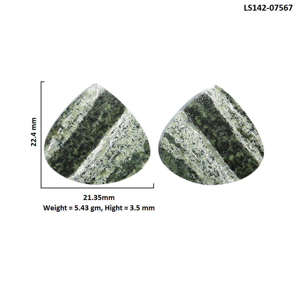 Natural Chrysotile Pair 21.35x22.4x3.5 mm Heart Shape Polished Gemstone LS142-07567