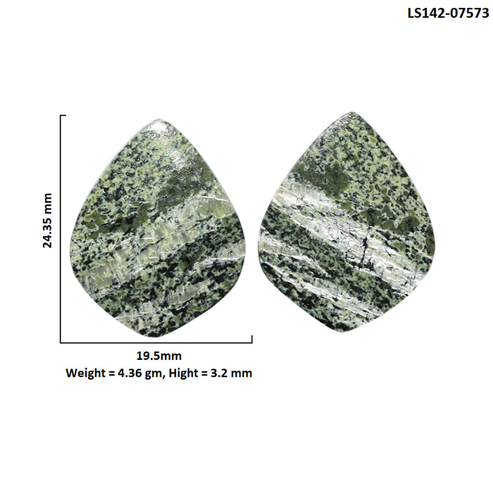 Natural Chrysotile Pair 19.5x24.35x3.2 mm Fancy Shape Polished Gemstone LS142-07573
