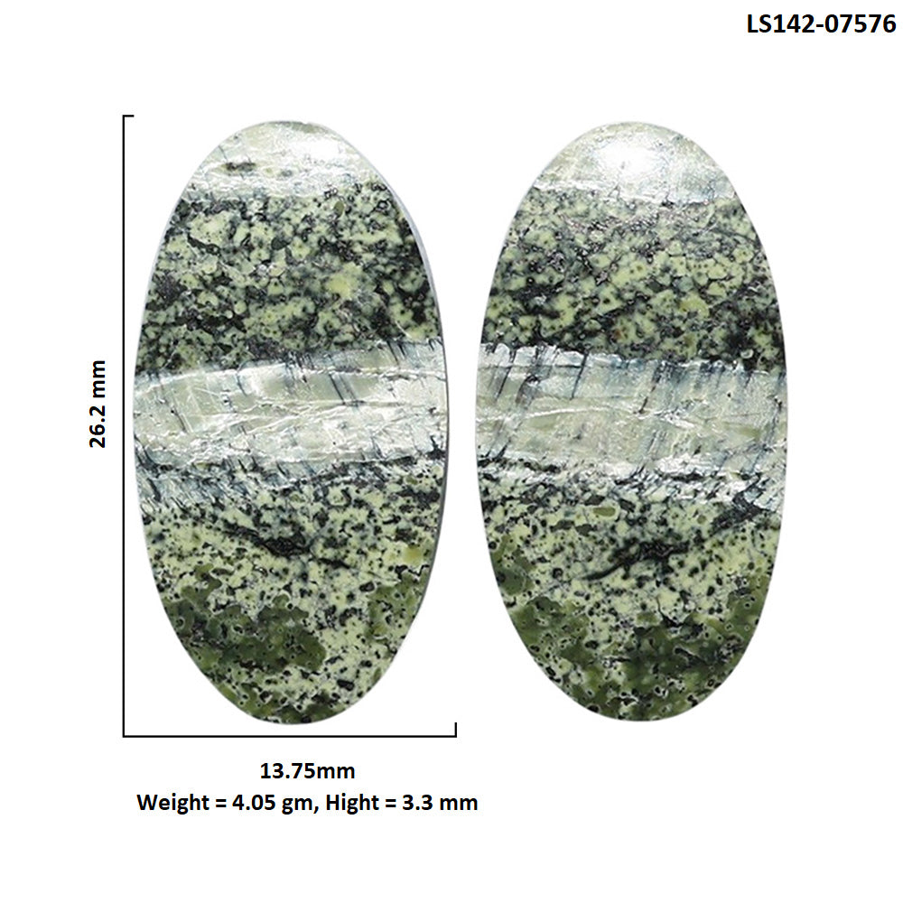 Natural Chrysotile Pair 13.75x26.2x3.3 mm Oval Shape Polished Gemstone LS142-07576