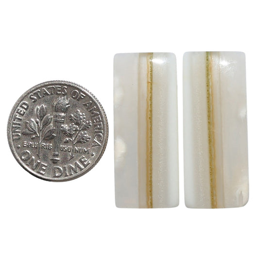 Banded Onyx Pair 11.1x27.1x4.3 mm Baguette Shape Polished Gemstone LS143-07666