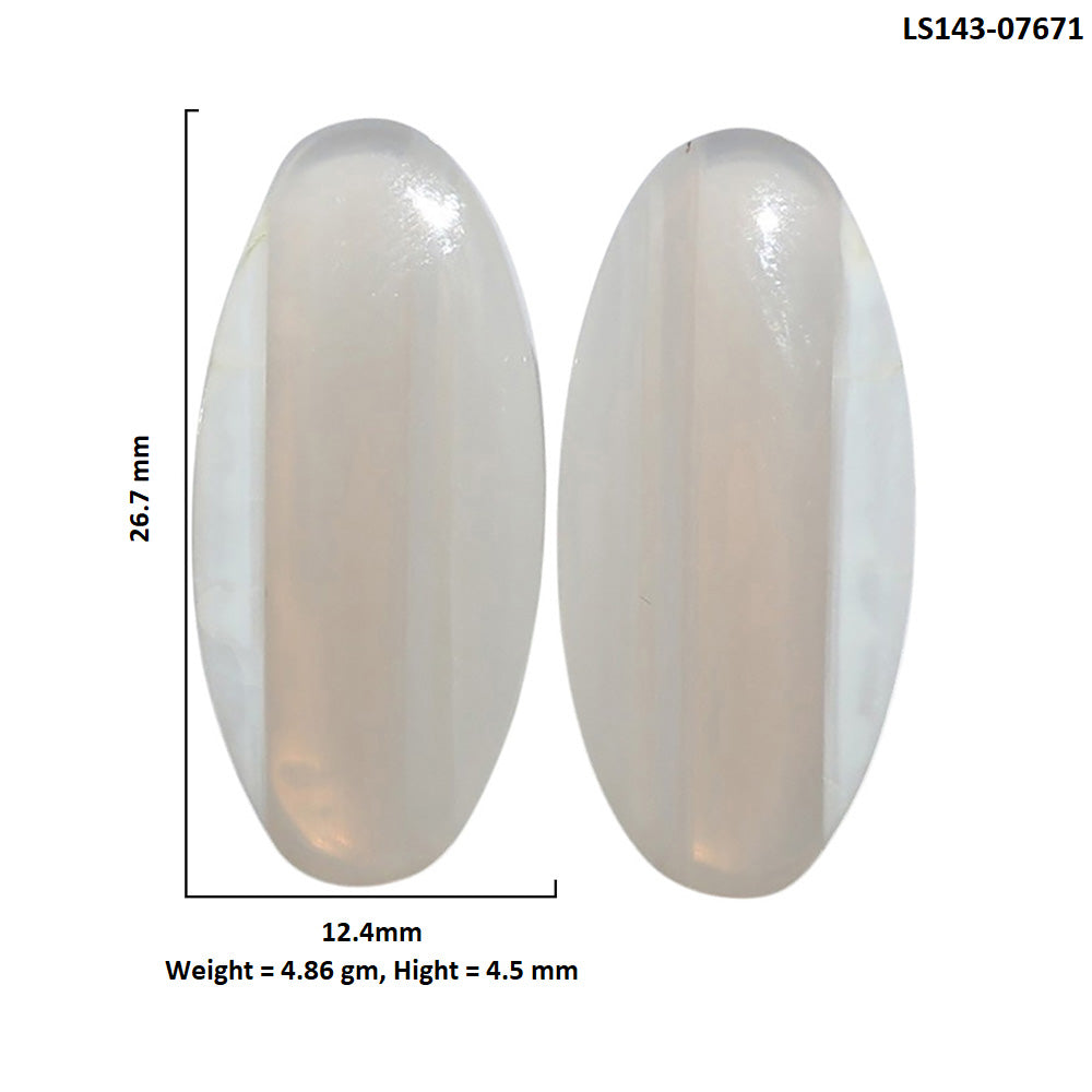 Banded Onyx Pair 12.4x26.7x4.5 mm Oval Shape Polished Gemstone LS143-07671