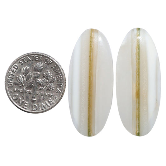 Banded Onyx Pair 13x31.2x4 mm Oval Shape Polished Gemstone LS143-07672