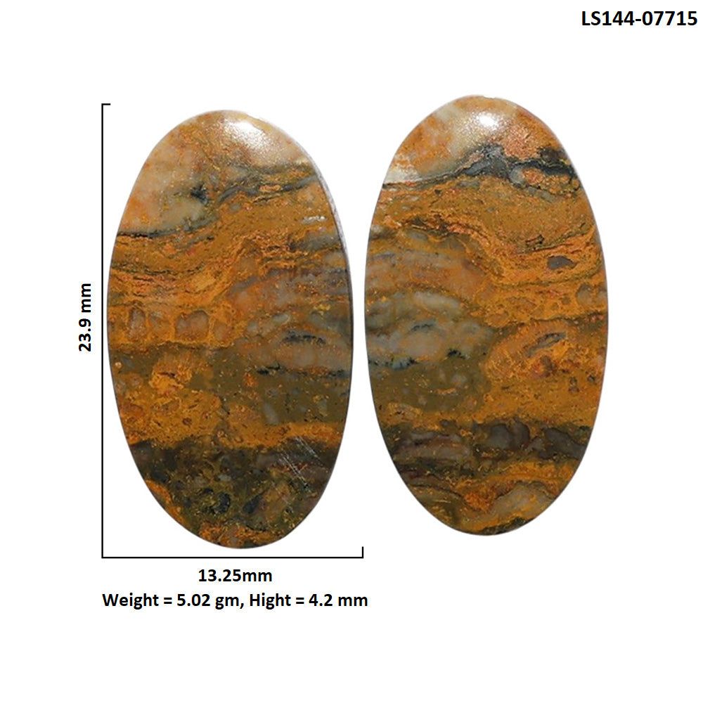 Eclipse Pair 13.25x23.9x4.2 mm Oval Shape Polished Gemstone LS144-07715