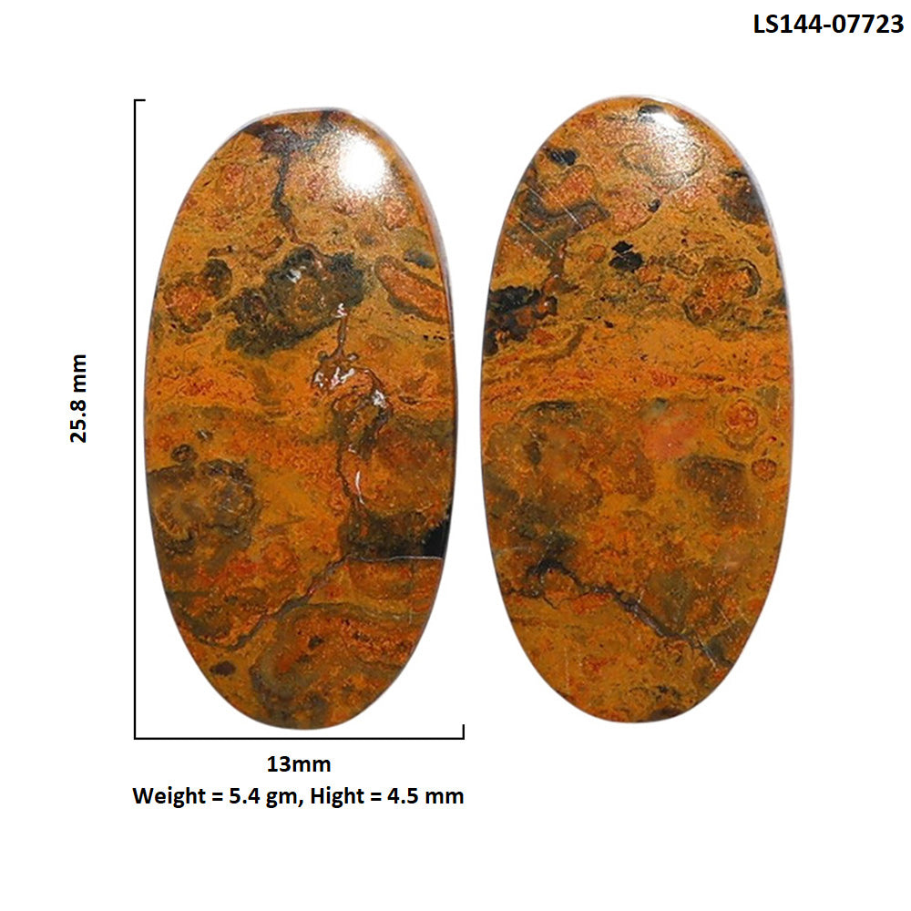 Eclipse Pair 13x25.8x4.5 mm Oval Shape Polished Gemstone LS144-07723