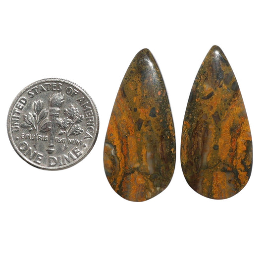 Eclipse Pair 14x29.3x4.5 mm Pear Shape Polished Gemstone LS144-07728