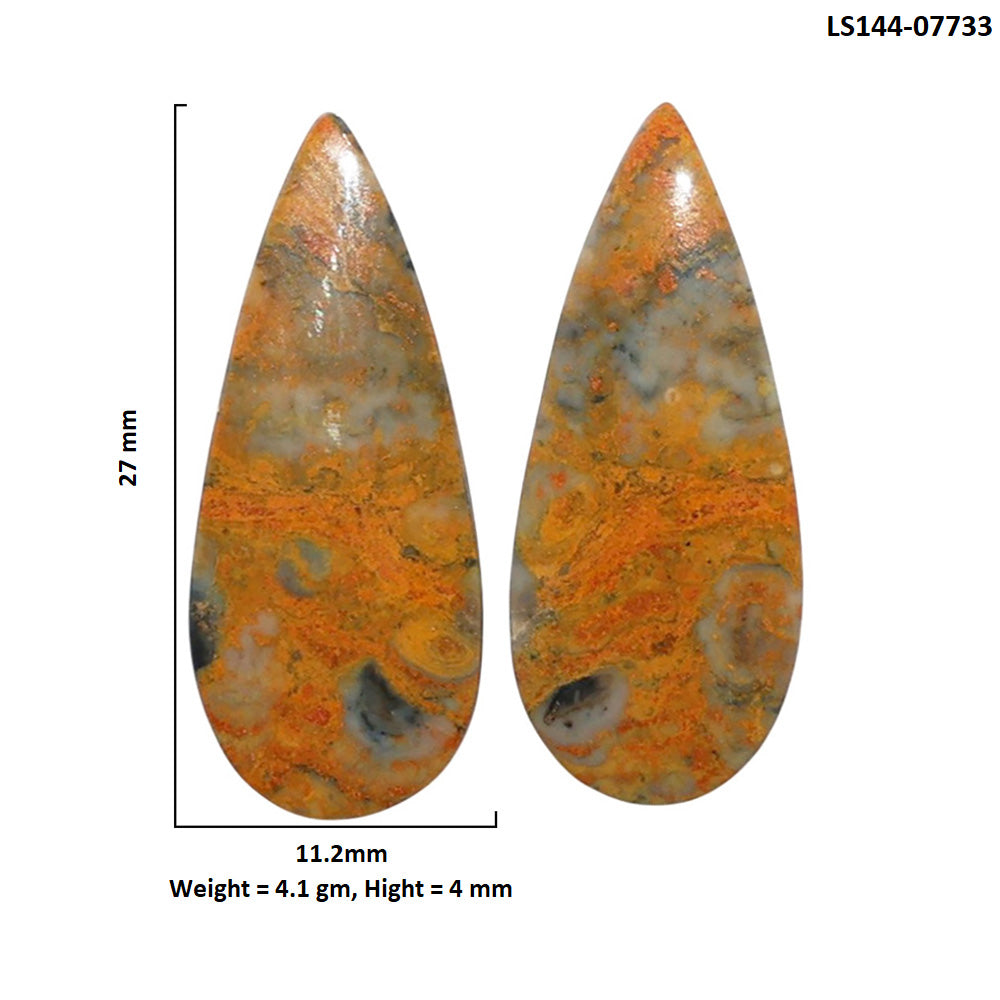 Eclipse Pair 11.2x27x4 mm Pear Shape Polished Gemstone LS144-07733