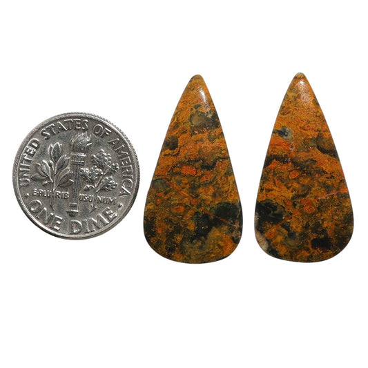 Eclipse Pair 14x26.15x3.5 mm Pear Shape Polished Gemstone LS144-07735