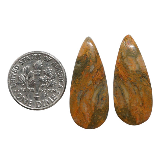 Eclipse Pair 11.7x27.4x4.3 mm Pear Shape Polished Gemstone LS144-07736