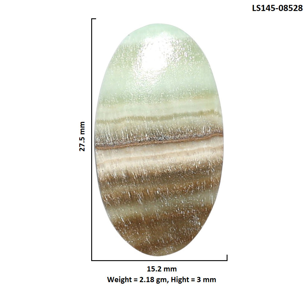 Saturn Chalcedony 15.2x27.5x3 mm Oval Shape Polished Gemstone LS145-08528