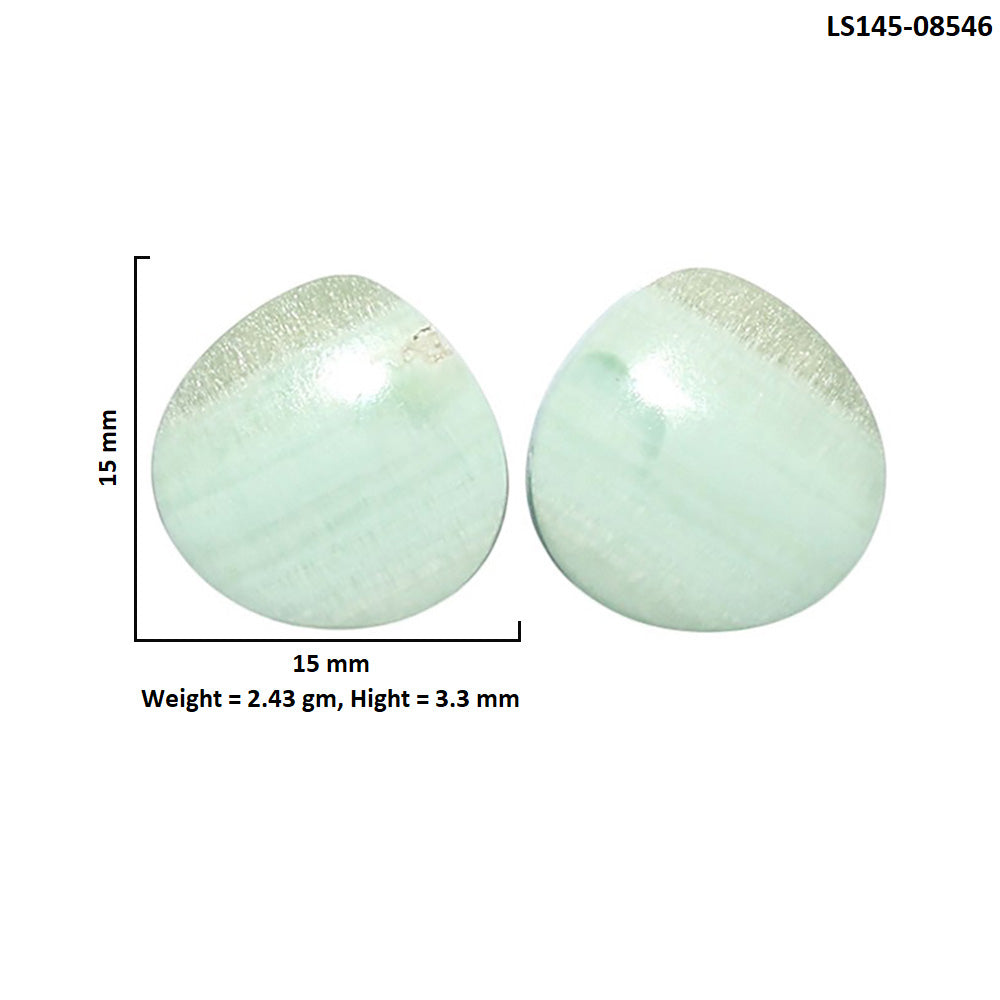 Saturn Chalcedony Pair 15x15x3.3 mm Heart Shape Polished Gemstone LS145-08546