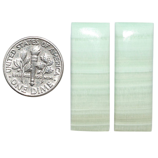 Saturn Chalcedony Pair 11.4x31.8x3.5 mm Baguette Shape Polished Gemstone LS145-08547