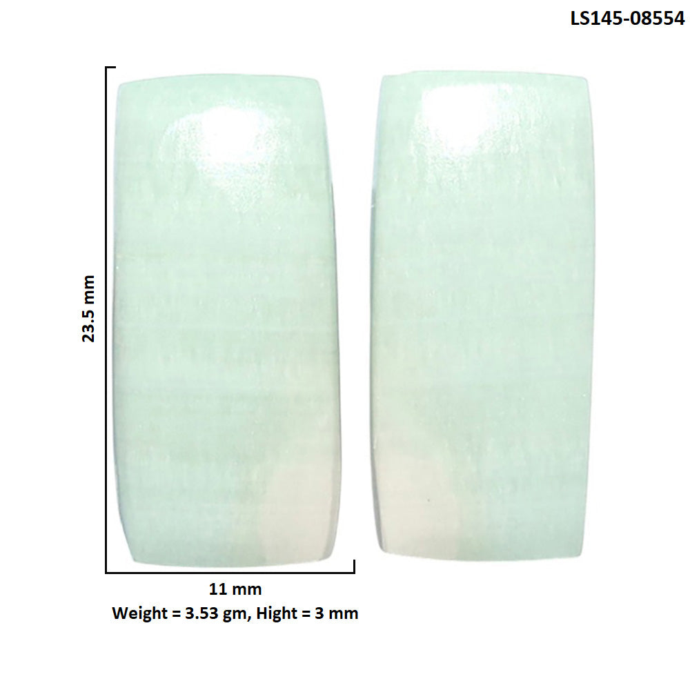 Saturn Chalcedony Pair 11x23.5x3 mm Cushion Shape Polished Gemstone LS145-08554