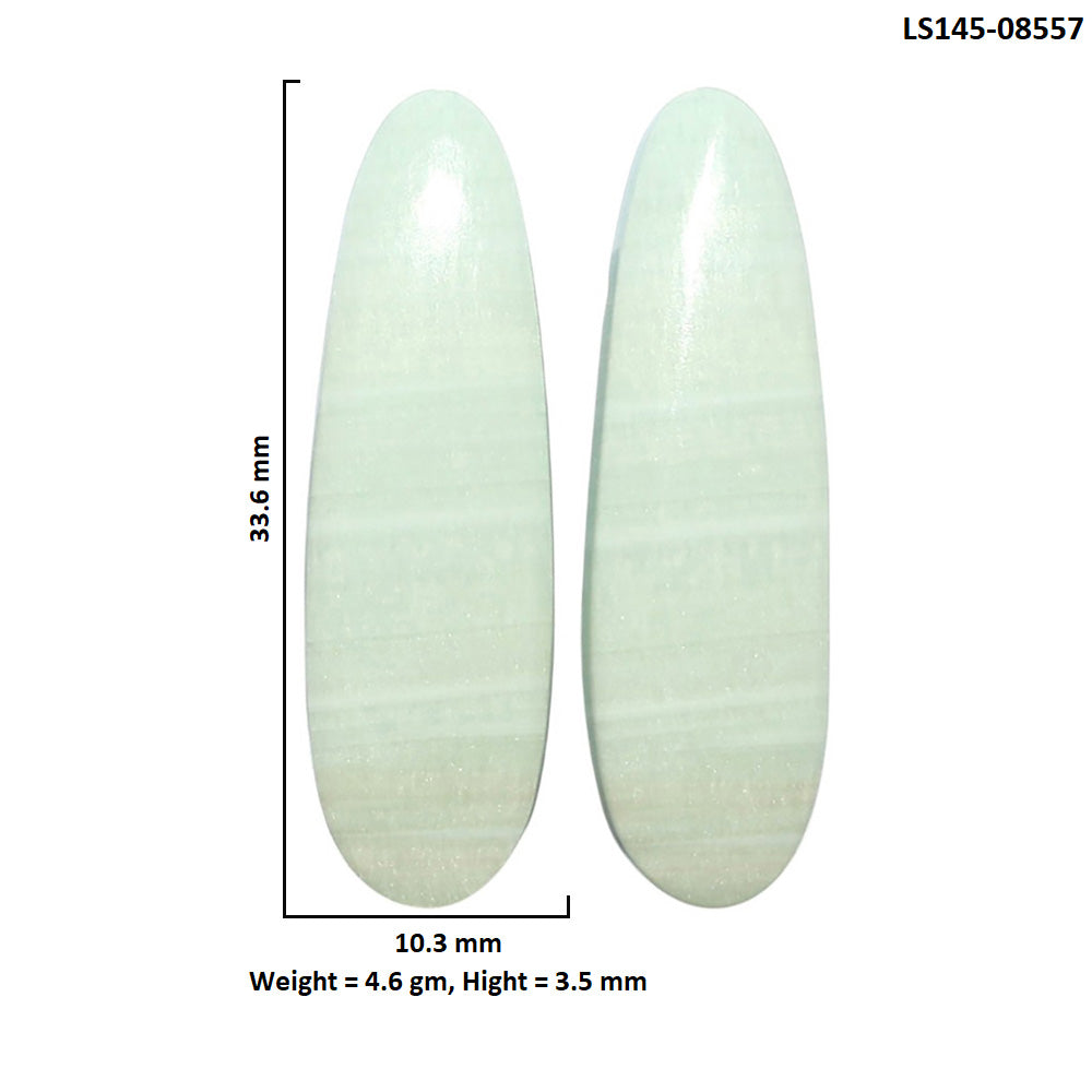 Saturn Chalcedony Pair 10.3x33.6x3.5 mm Fancy Shape Polished Gemstone LS145-08557