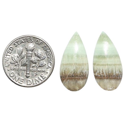 Saturn Chalcedony Pair 10x20.2x3 mm Pear Shape Polished Gemstone LS145-08560
