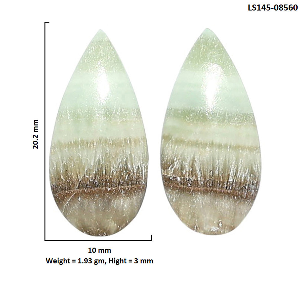 Saturn Chalcedony Pair 10x20.2x3 mm Pear Shape Polished Gemstone LS145-08560