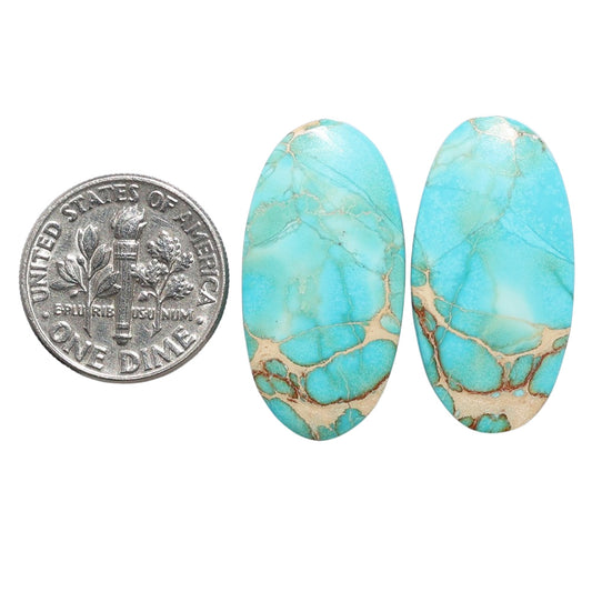 Sea Sediment Jasper Pair 13.8x26.75x4 mm Oval Shape Polished Gemstone LS146-07681