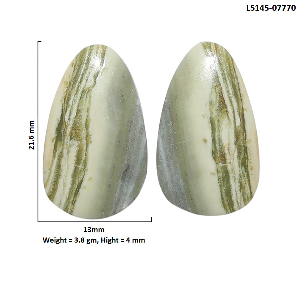 Serpentine Pair 13x21.6x4 mm Fancy Shape Polished Gemstone LS148-07770