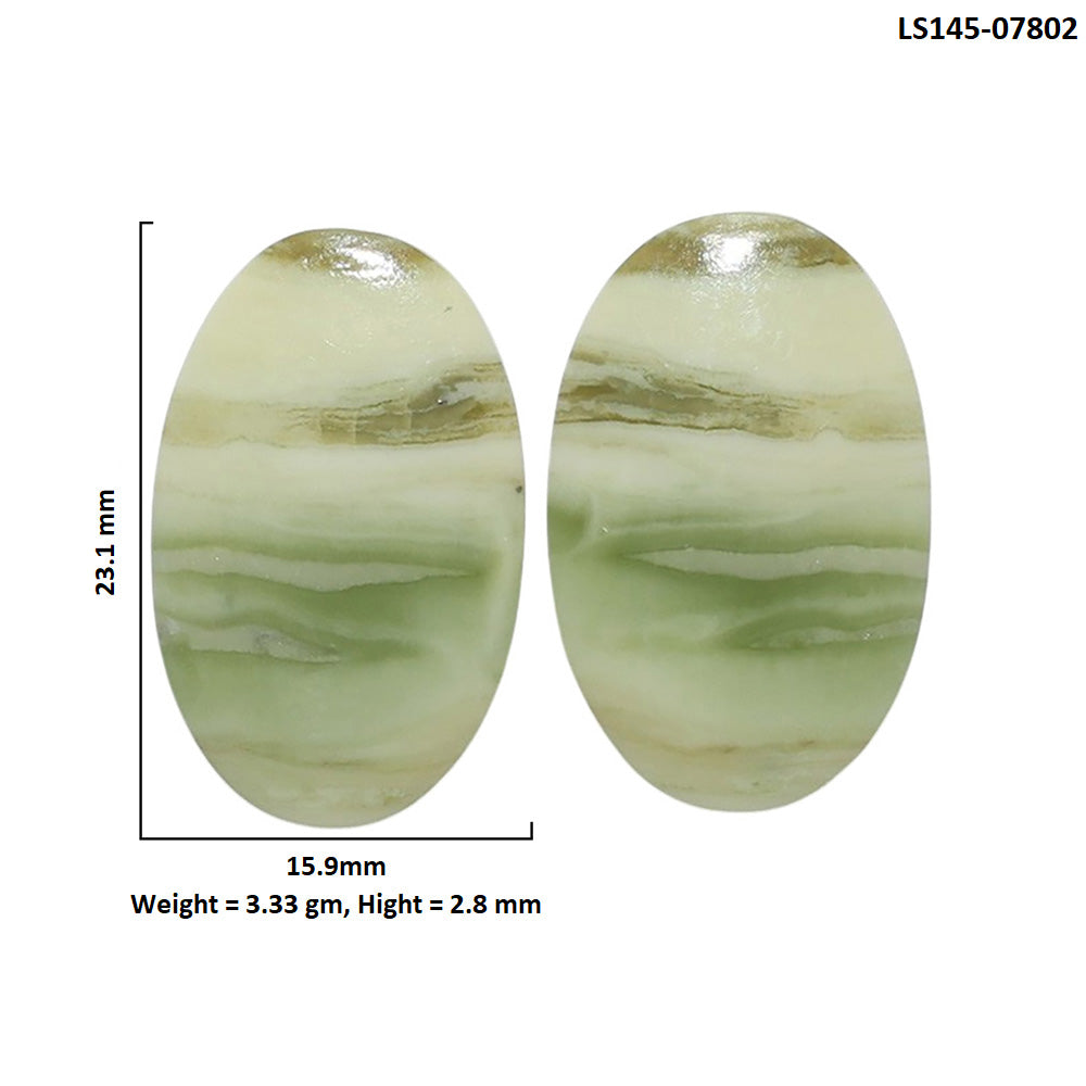 Serpentine Pair 15.9x23.1x2.8 mm Oval Shape Polished Gemstone LS148-07802