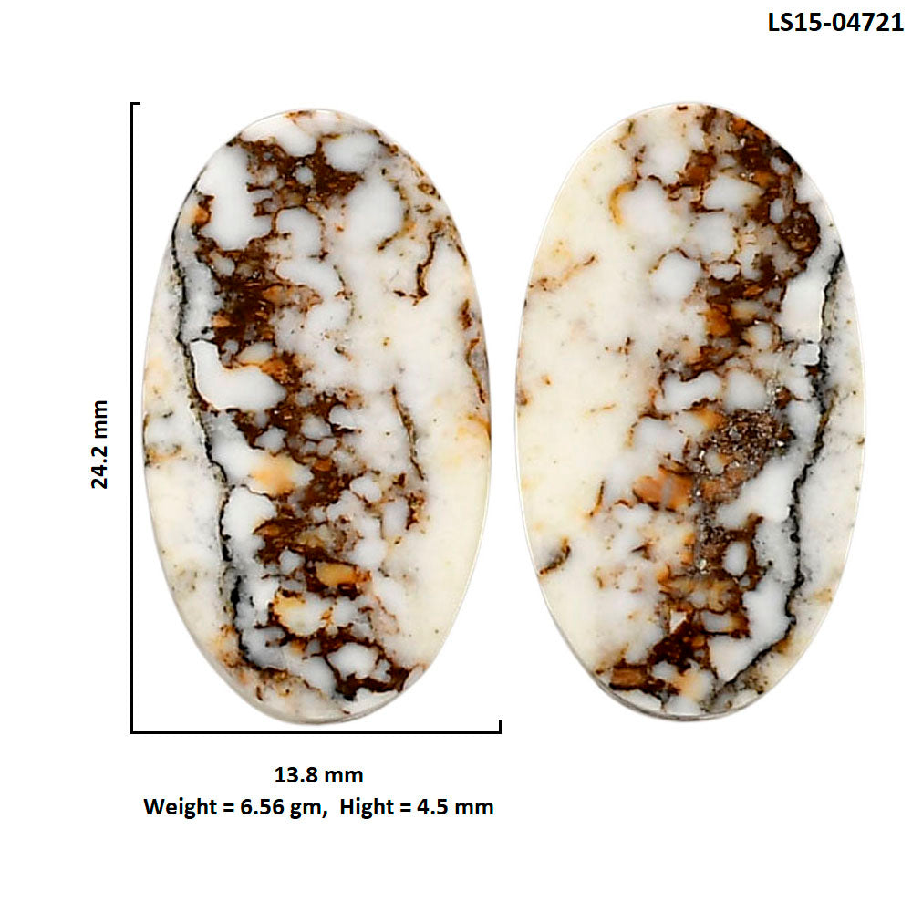 Wild Horse Jasper Pair 13.8x24.2x4.5 mm Oval Shape Polished Gemstone LS15-04721