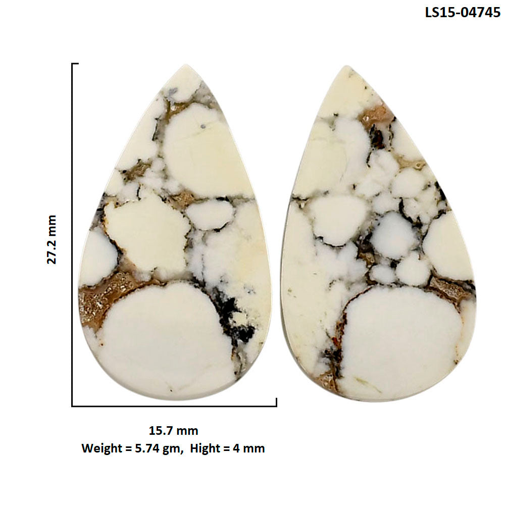 Wild Horse Jasper Pair 15.7x27.2x4 mm Pear Shape Polished Gemstone LS15-04745