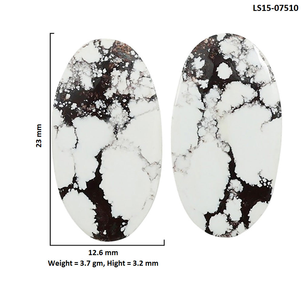 Wild Horse Jasper Pair 12.6x23x3.2 mm Oval Shape Polished Gemstone LS15-07510