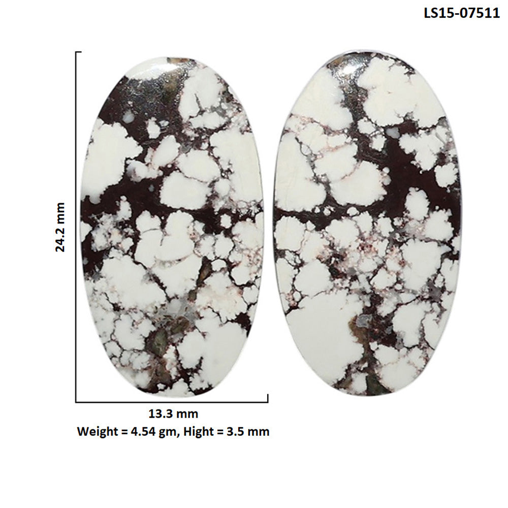Wild Horse Jasper Pair 13.3x24.2x3.5 mm Oval Shape Polished Gemstone LS15-07511