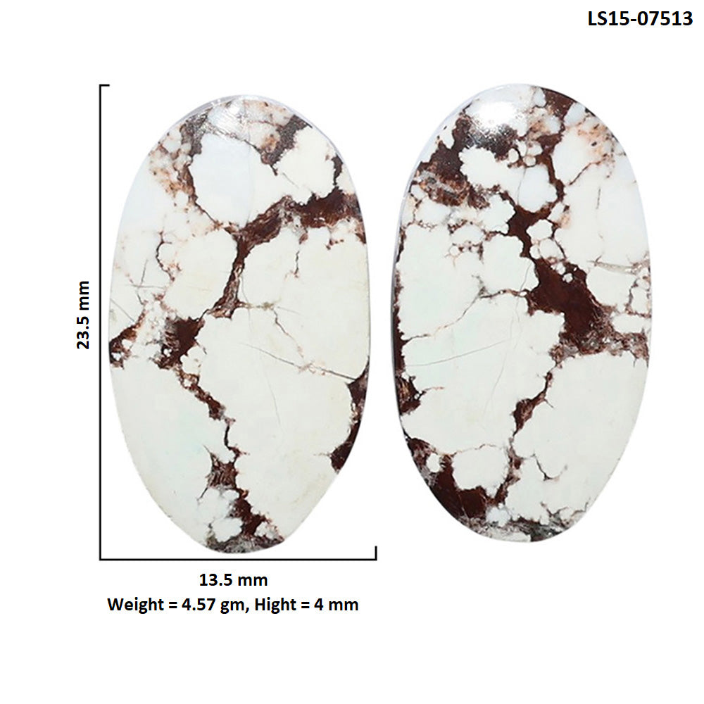 Wild Horse Jasper Pair 13.5x23.5x4 mm Oval Shape Polished Gemstone LS15-07513