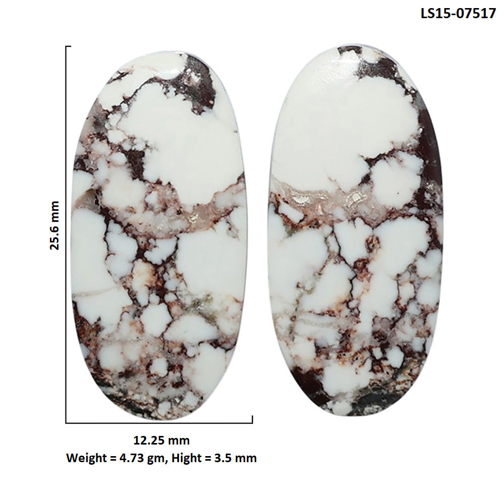 Wild Horse Jasper Pair 12.25x25.6x3.5 mm Oval Shape Polished Gemstone LS15-07517