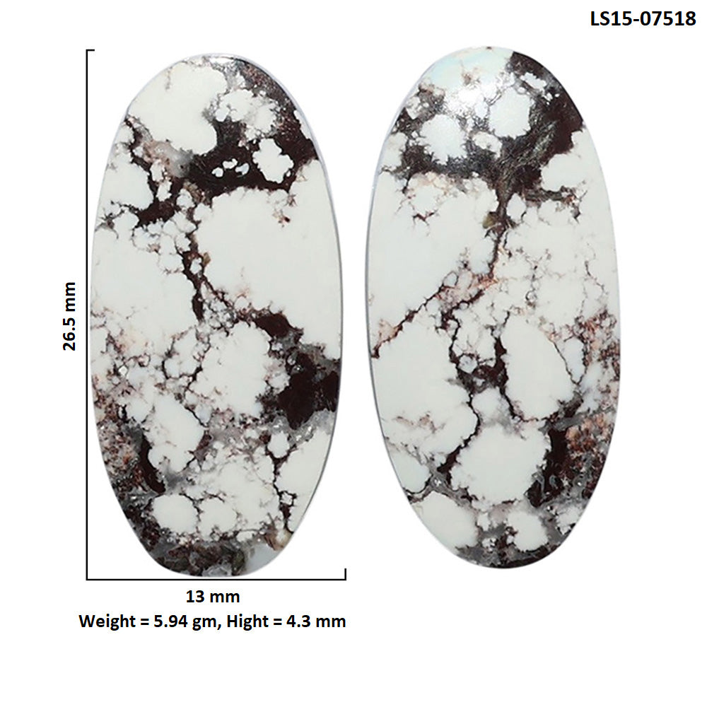 Wild Horse Jasper Pair 13x26.5x4.3 mm Oval Shape Polished Gemstone LS15-07518