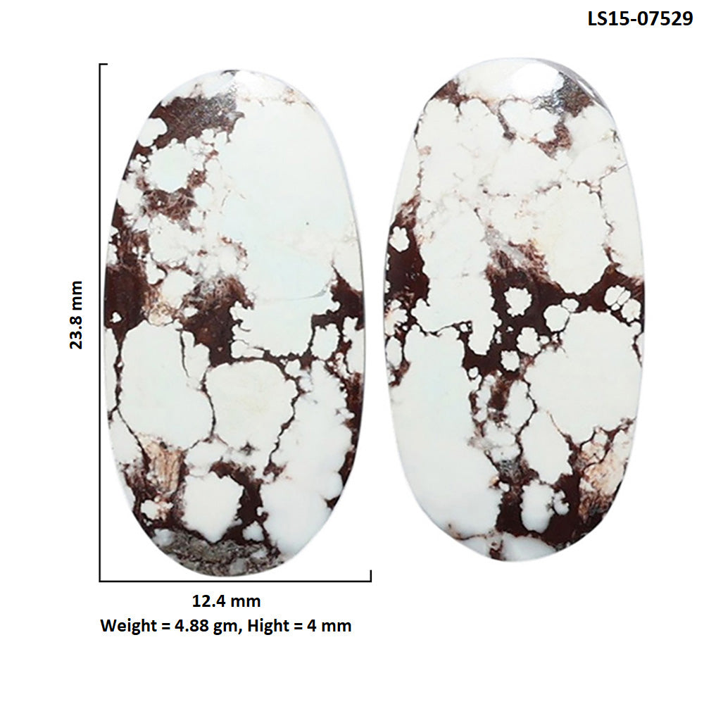 Wild Horse Jasper Pair 12.4x23.8x4 mm Oval Shape Polished Gemstone LS15-07529