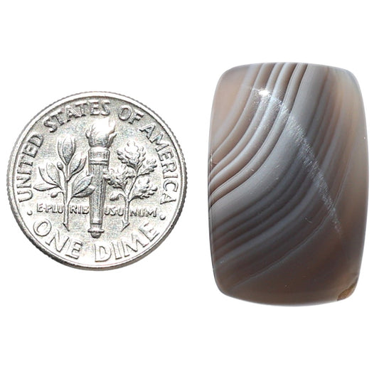 Black Botswana Agate 16x24.25x4.5 mm Baguette Shape Polished Gemstone LS150-08228