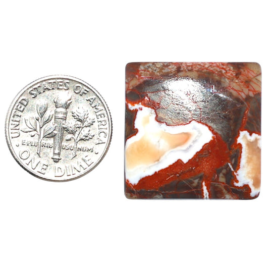 Money Agate 22.8x22.8x5 mm Baguette Shape Polished Gemstone LS151-08231