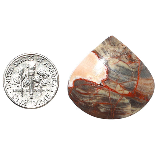 Money Agate 26.65x27.65x6 mm Heart Shape Polished Gemstone LS151-08234