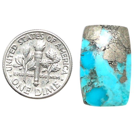Kingman Turquoise With Pyrite 13.3x20.75x3 mm Cushion Shape Polished Gemstone LS154-08452