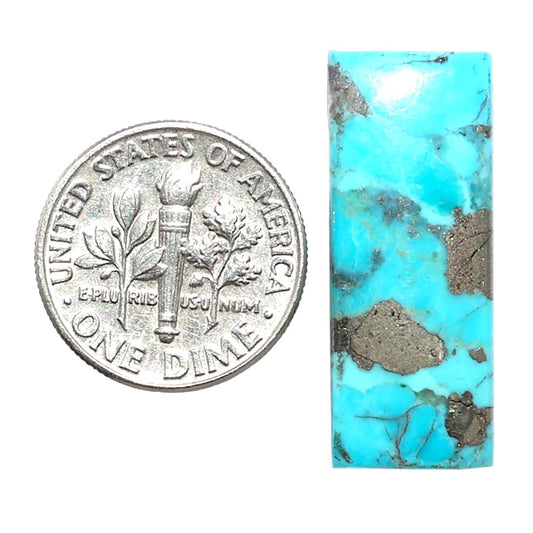 Kingman Turquoise With Pyrite 10.7x27.4x3.5 mm Baguette Shape Polished Gemstone LS154-08455