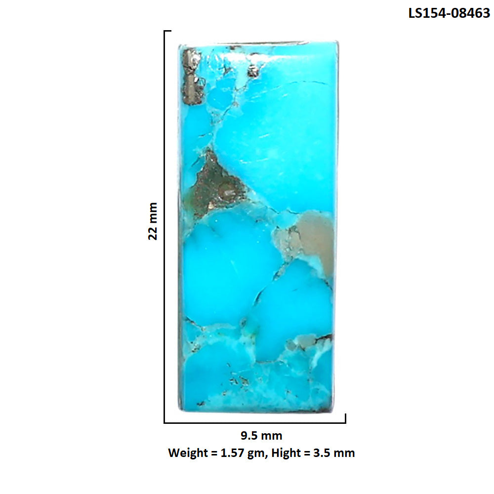 Kingman Turquoise With Pyrite 9.5x22x3.5 mm Baguette Shape Polished Gemstone LS154-08463