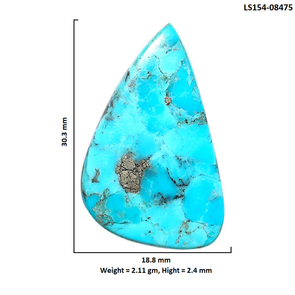 Kingman Turquoise With Pyrite 18.8x30.3x2.4 mm Fancy Shape Polished Gemstone LS154-08475