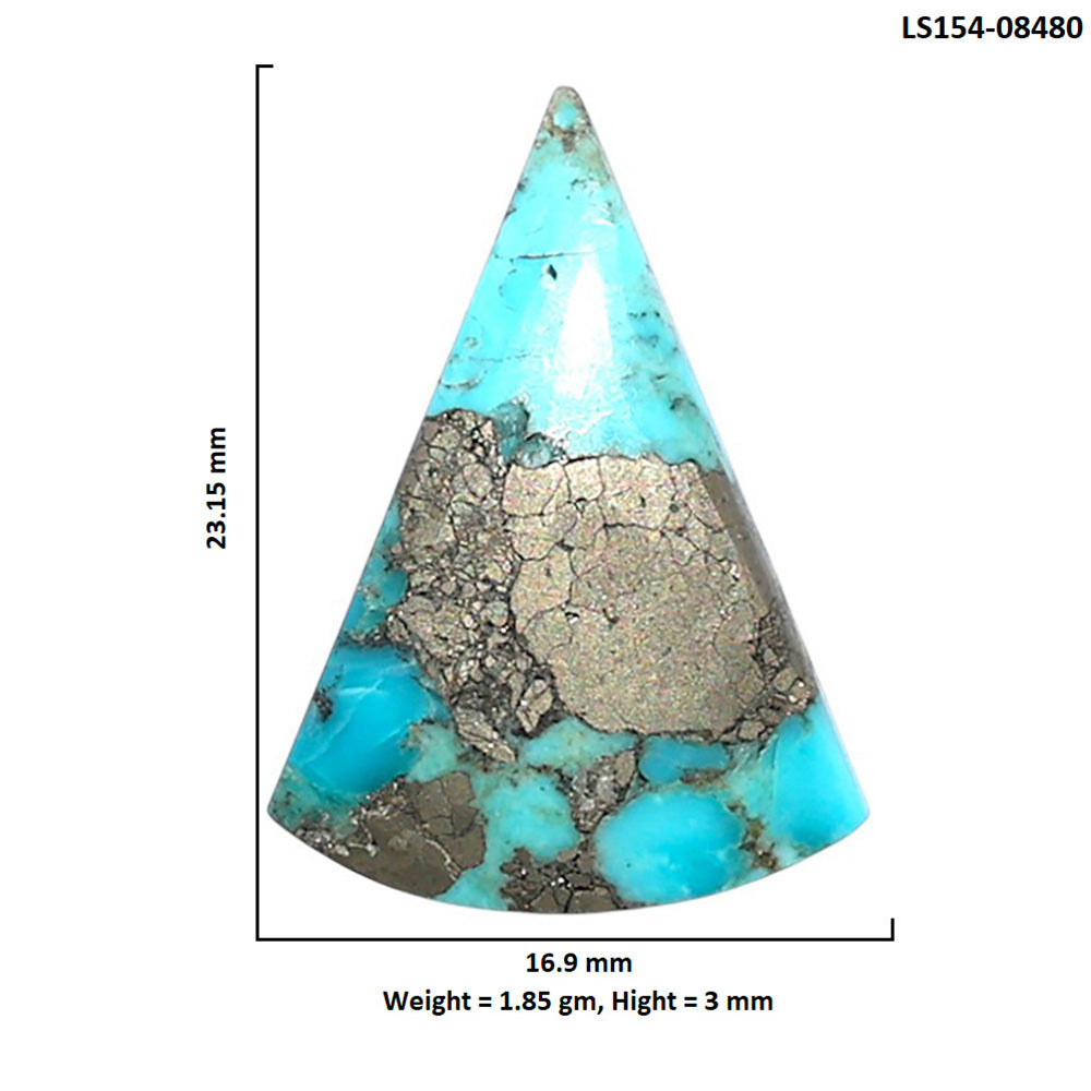 Kingman Turquoise With Pyrite 16.9x23.15x3 mm Fancy Shape Polished Gemstone LS154-08480