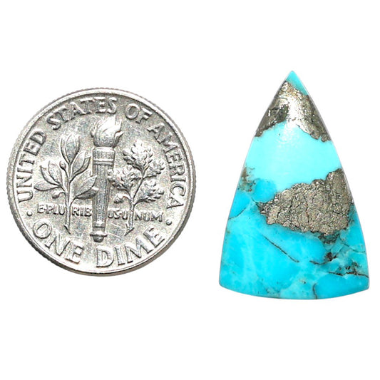 Kingman Turquoise With Pyrite 14.1x21.55x3 mm Fancy Shape Polished Gemstone LS154-08483