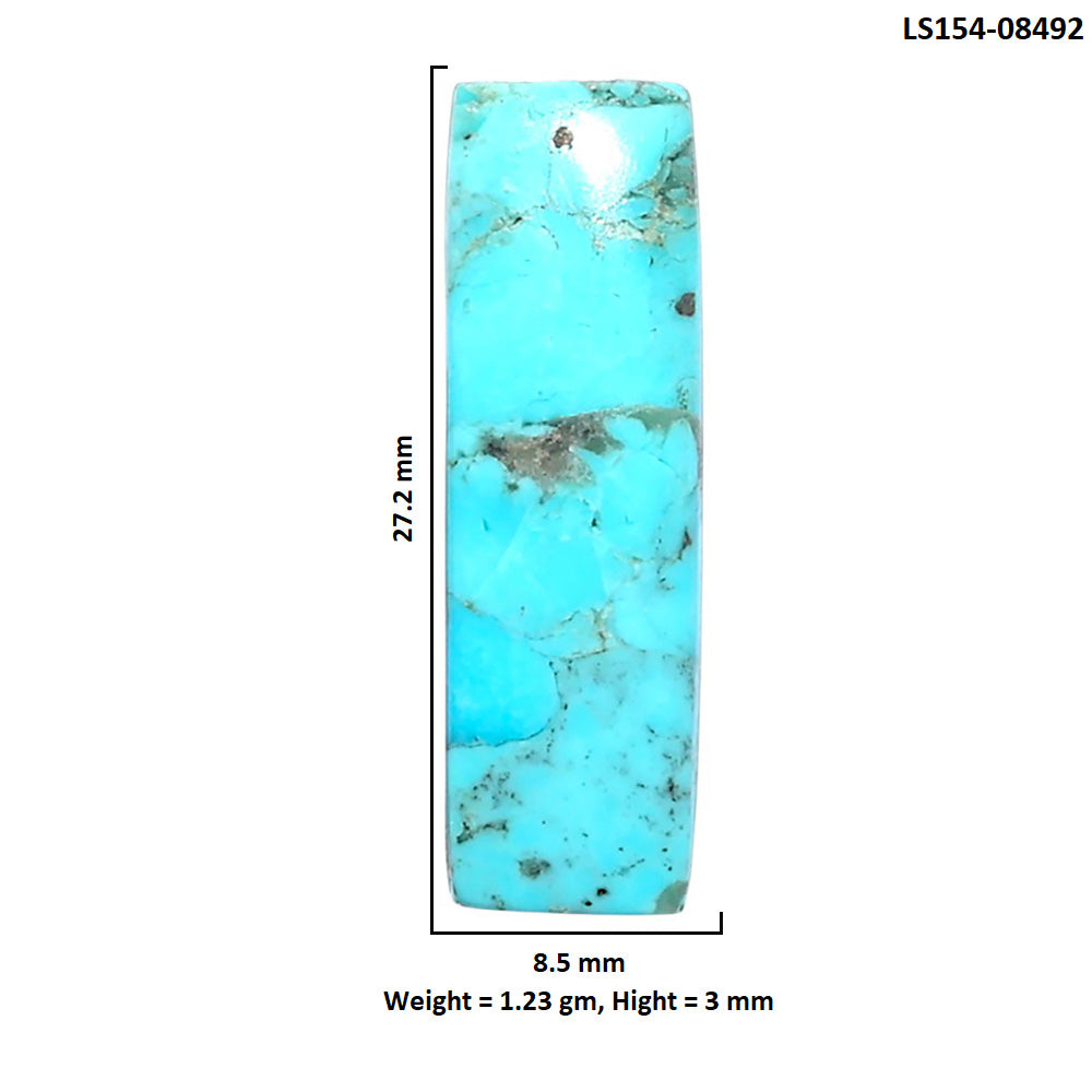 Kingman Turquoise With Pyrite 8.5x27.2x3 mm Baguette Shape Polished Gemstone LS154-08492