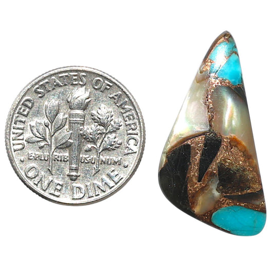 Shell In Black Blue Turquoise 13x26.1x3.2 mm Fancy Shape Polished Gemstone LS155-08500
