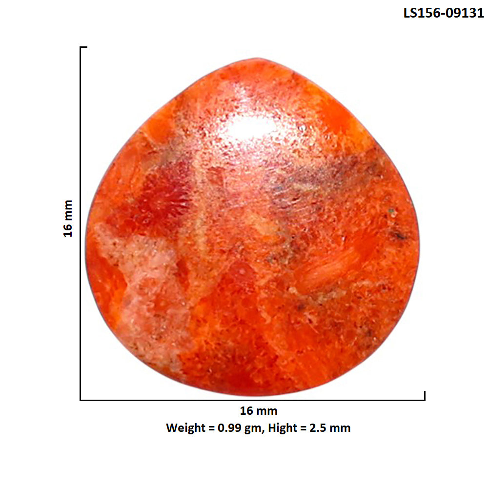 Red Sponge Coral 16x16x2.5 mm Heart Shape Polished Gemstone LS156-09131