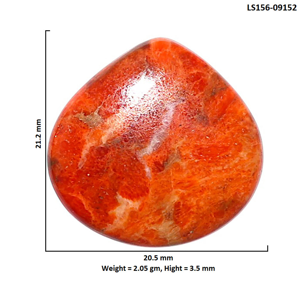 Red Sponge Coral 20.5x21.2x3.5 mm Heart Shape Polished Gemstone LS156-09152