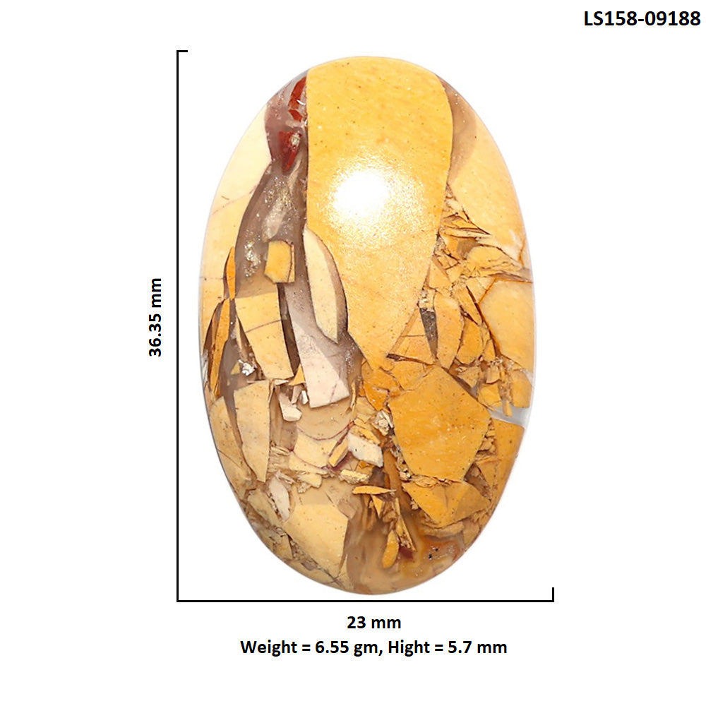 Natural Brecciated Mookaite 23x36.35x5.7 mm Oval Shape Polished Gemstone LS158-09188