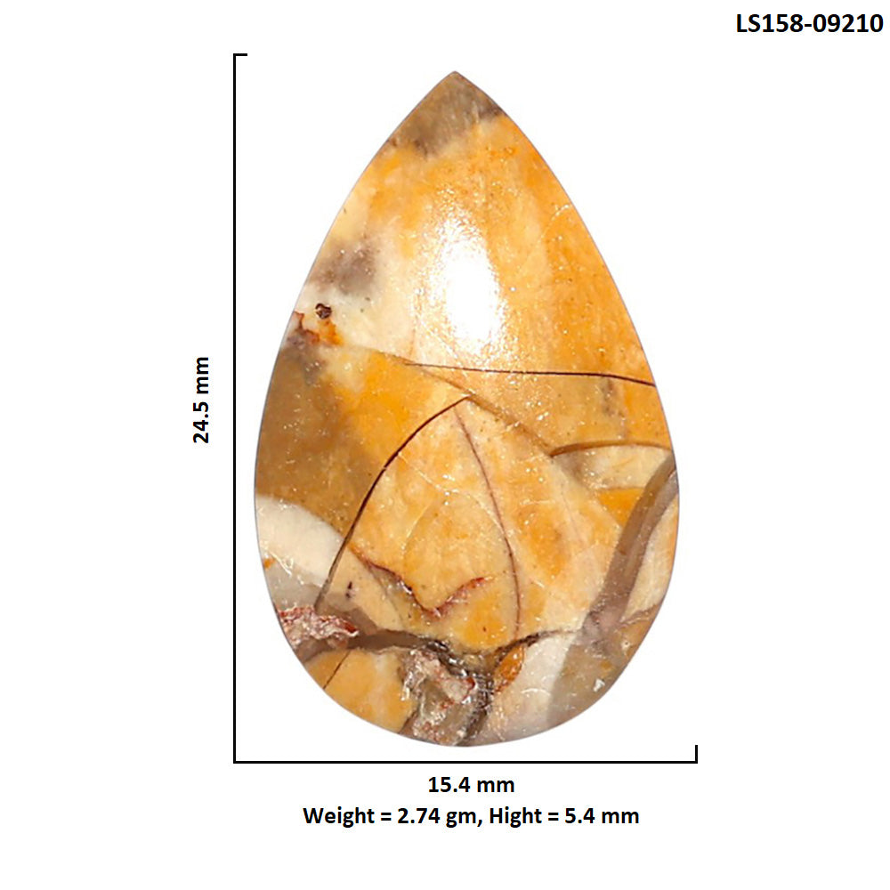 Natural Brecciated Mookaite 15.4x24.5x5.4 mm Pear Shape Polished Gemstone LS158-09210