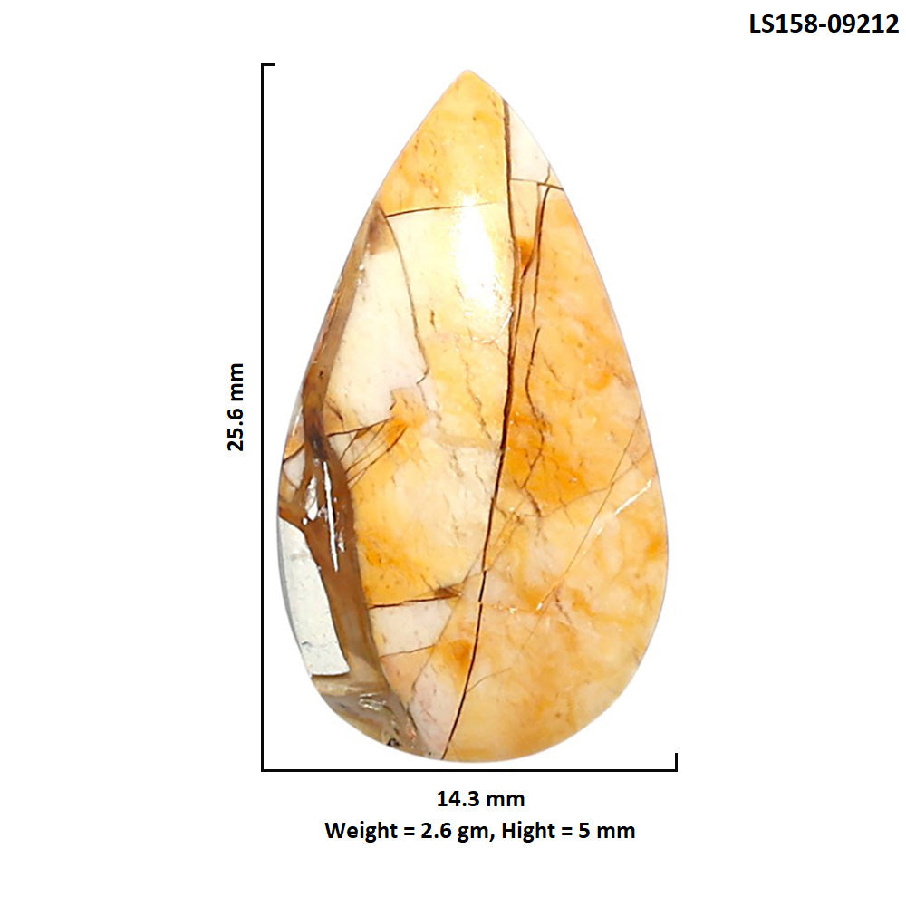 Natural Brecciated Mookaite 14.3x25.6x5 mm Pear Shape Polished Gemstone LS158-09212