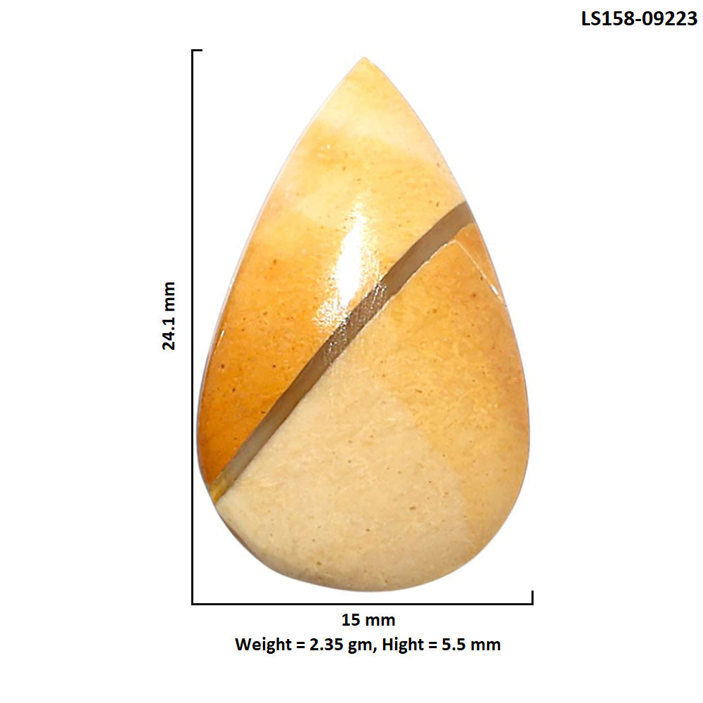 Natural Brecciated Mookaite 15x24.1x5.5 mm Pear Shape Polished Gemstone LS158-09223