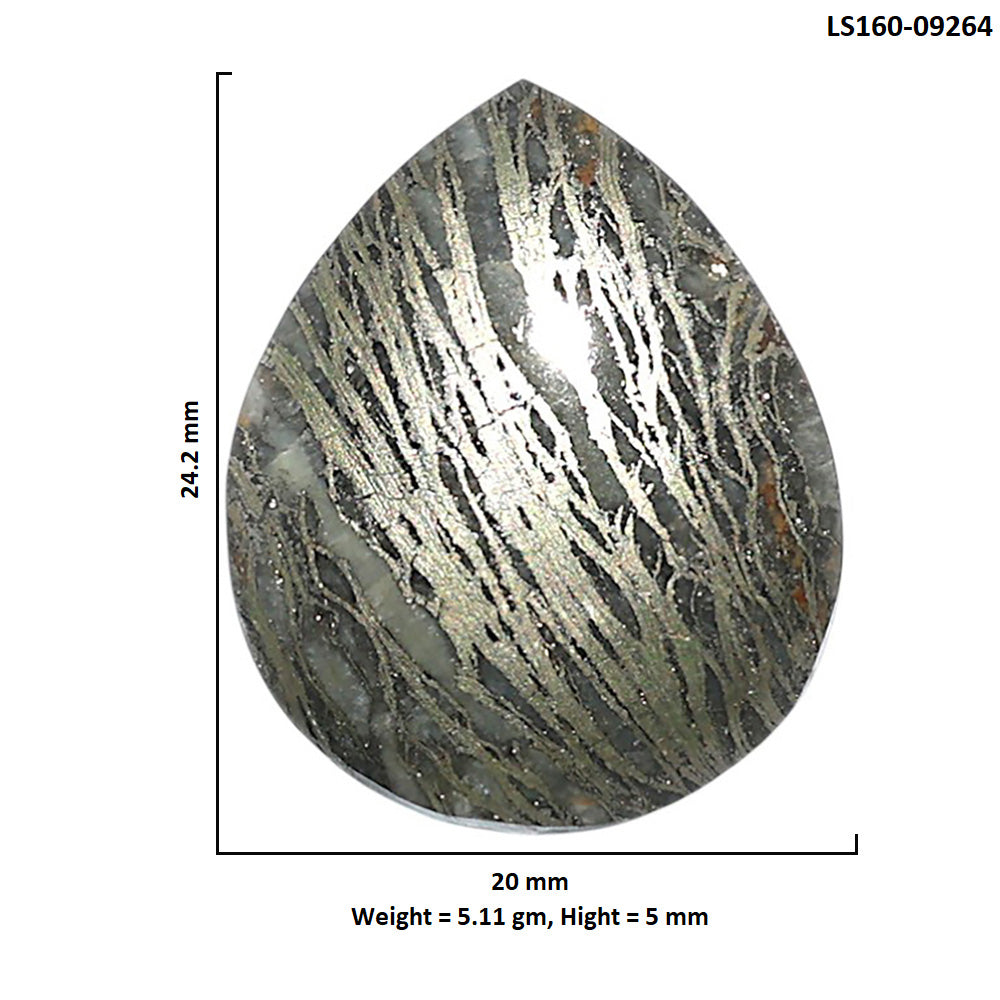 Natural Feder Pyrite 20x24.2x5 mm Heart Shape Polished Gemstone LS160-09264