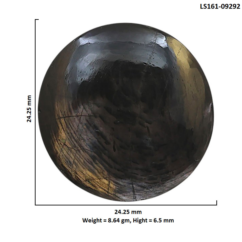 Natural Hypersthene 24.25x24.25x6.5 mm Round Shape Polished Gemstone LS161-09292