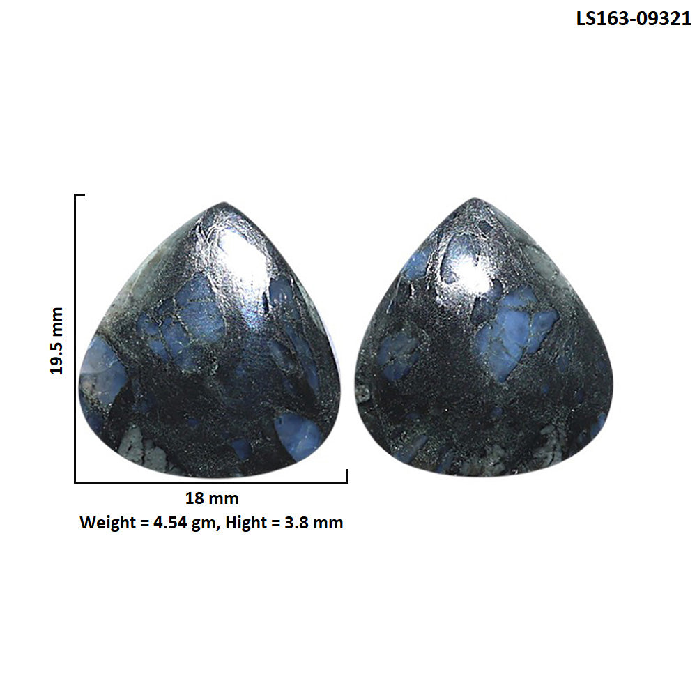Natural Llanite Blue Opal Crystal Sphere 18x19.5x3.8 mm Heart Shape Polished Gemstone LS163-09321